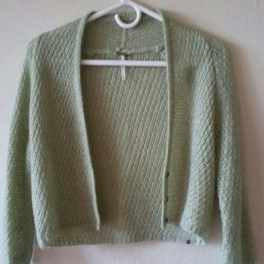 Free People Mohair Crop Knit Cardigan